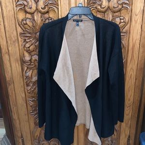 EUC Eileen Fisher size small black/tan open cardigan.
